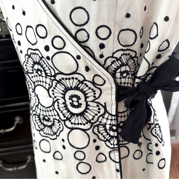 PS…Style Navy Embroidered Retro Wrap Dress – Size 14 - Picture 6 of 16